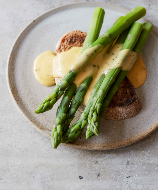 Image for Recipe - Asparagus with Tarragon Hollandaise on Toast
