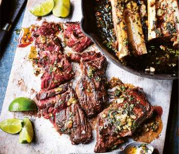Image for recipe - Hanger Steak with Spiced Bone Marrow